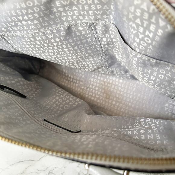 Kate Spade Grove Street Carli Gray Boar Embossed Leather Satchel & Crossbody Bag - Picture 12 of 15